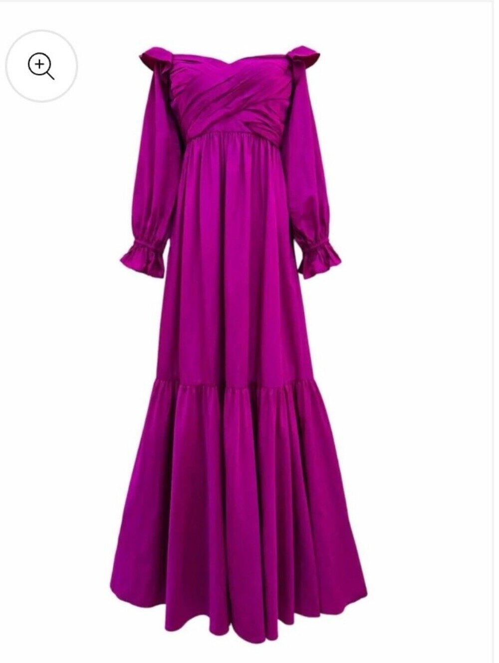 Self-Portrait Fuchsia Off-Shoulder Long Sleeve Maxi Dress